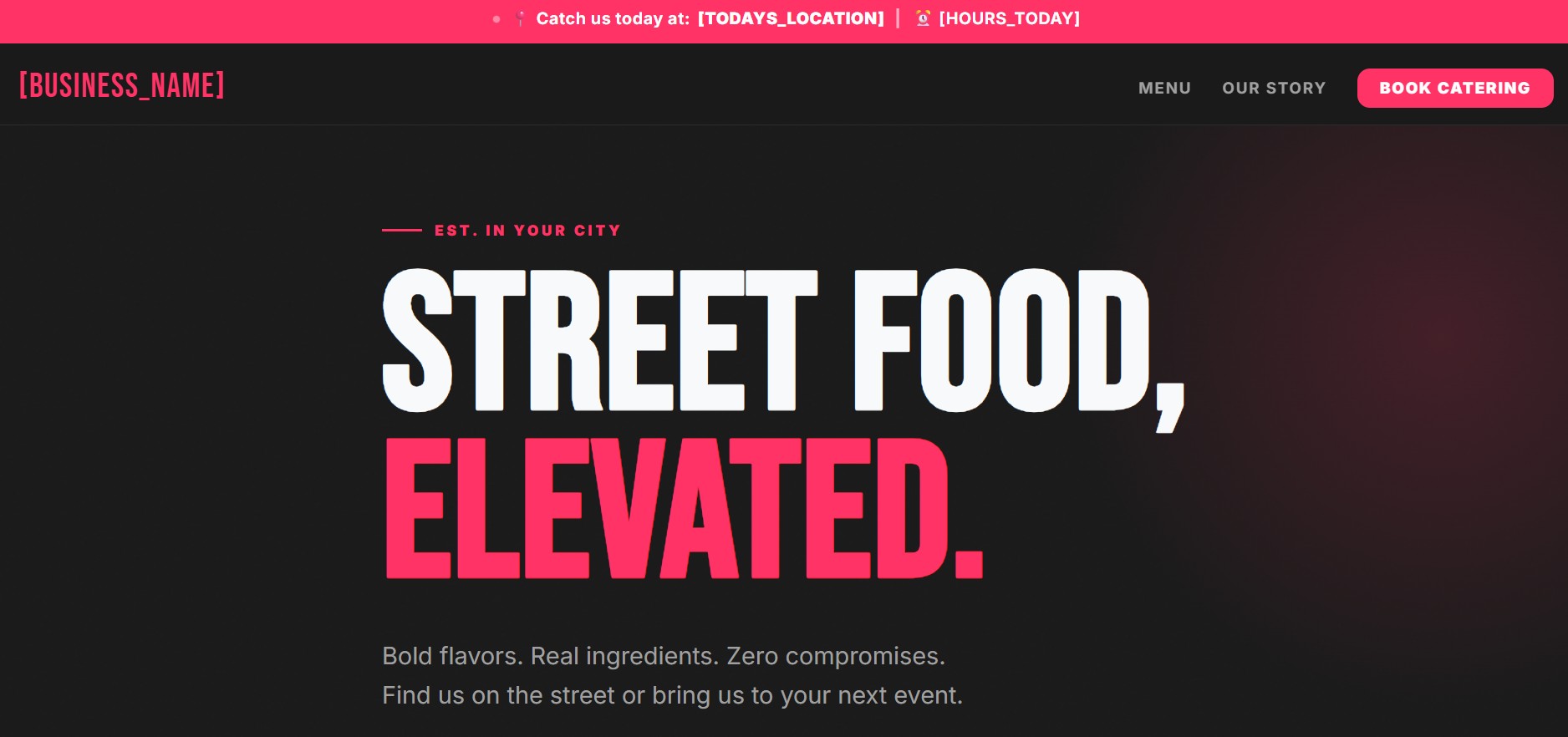 Food Truck & Mobile Vendors website template by Digital Downtown Main, St. Louis