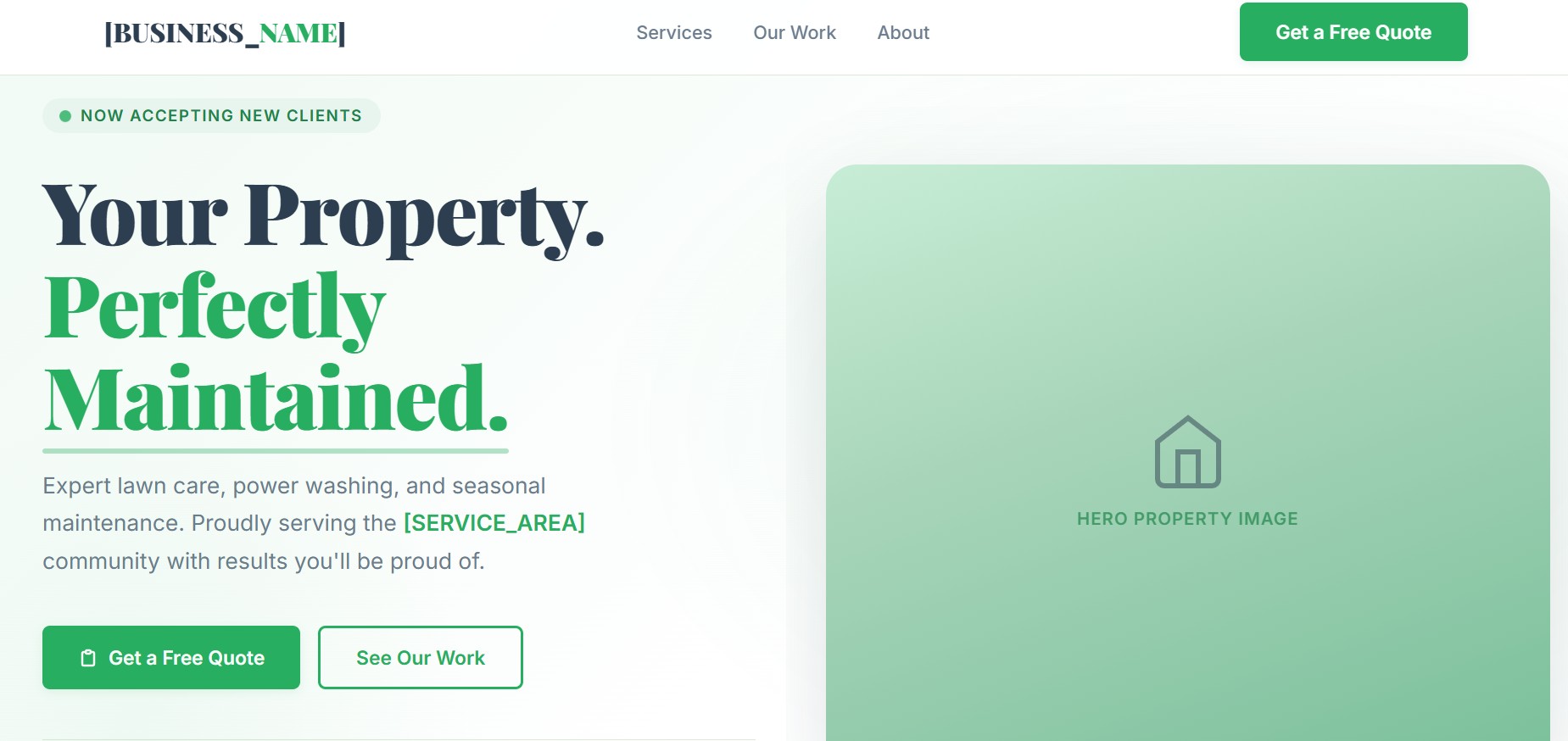 Lawn Care & Landscaping website template by Digital Downtown Main, St. Louis
