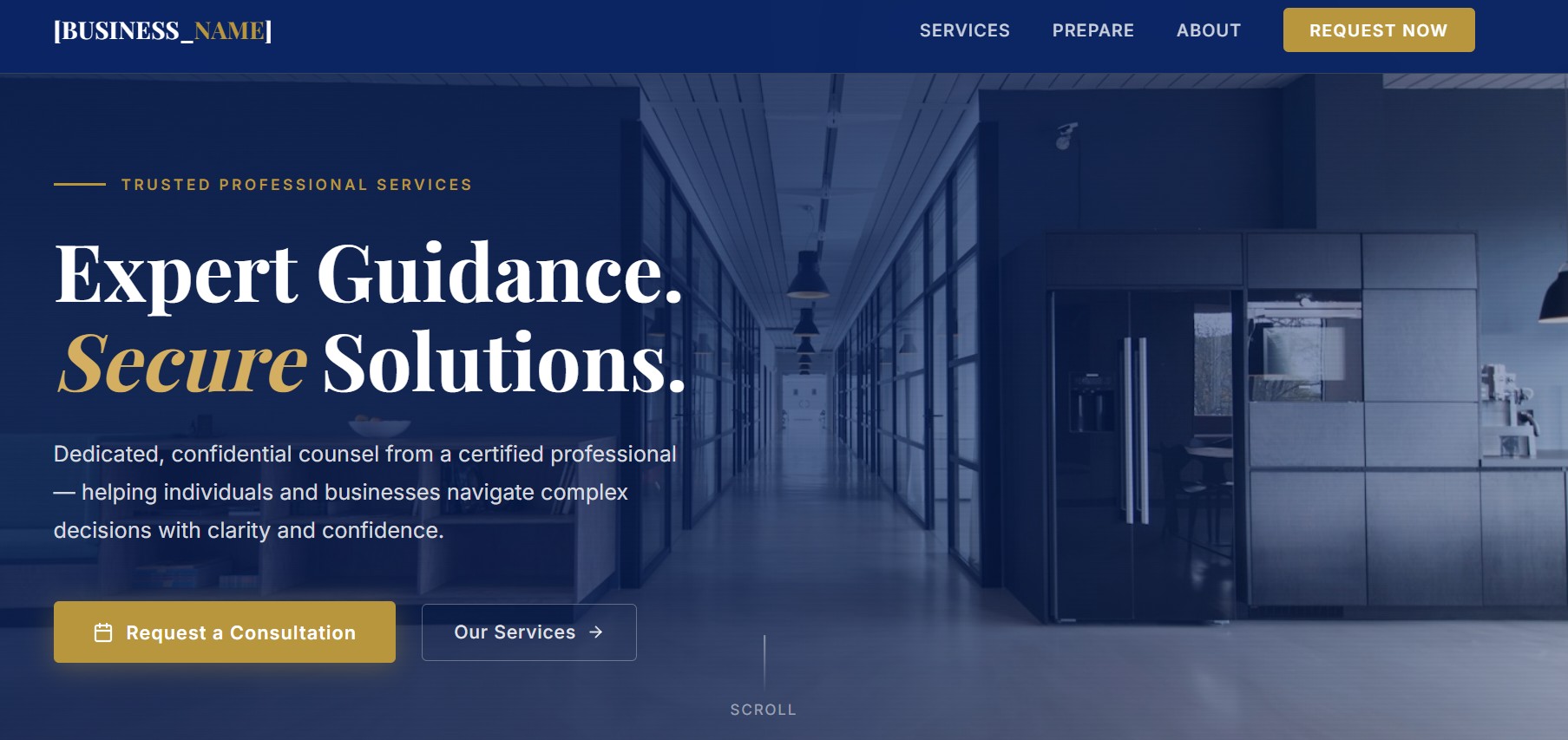 Professional Services website template by Digital Downtown Main, St. Louis